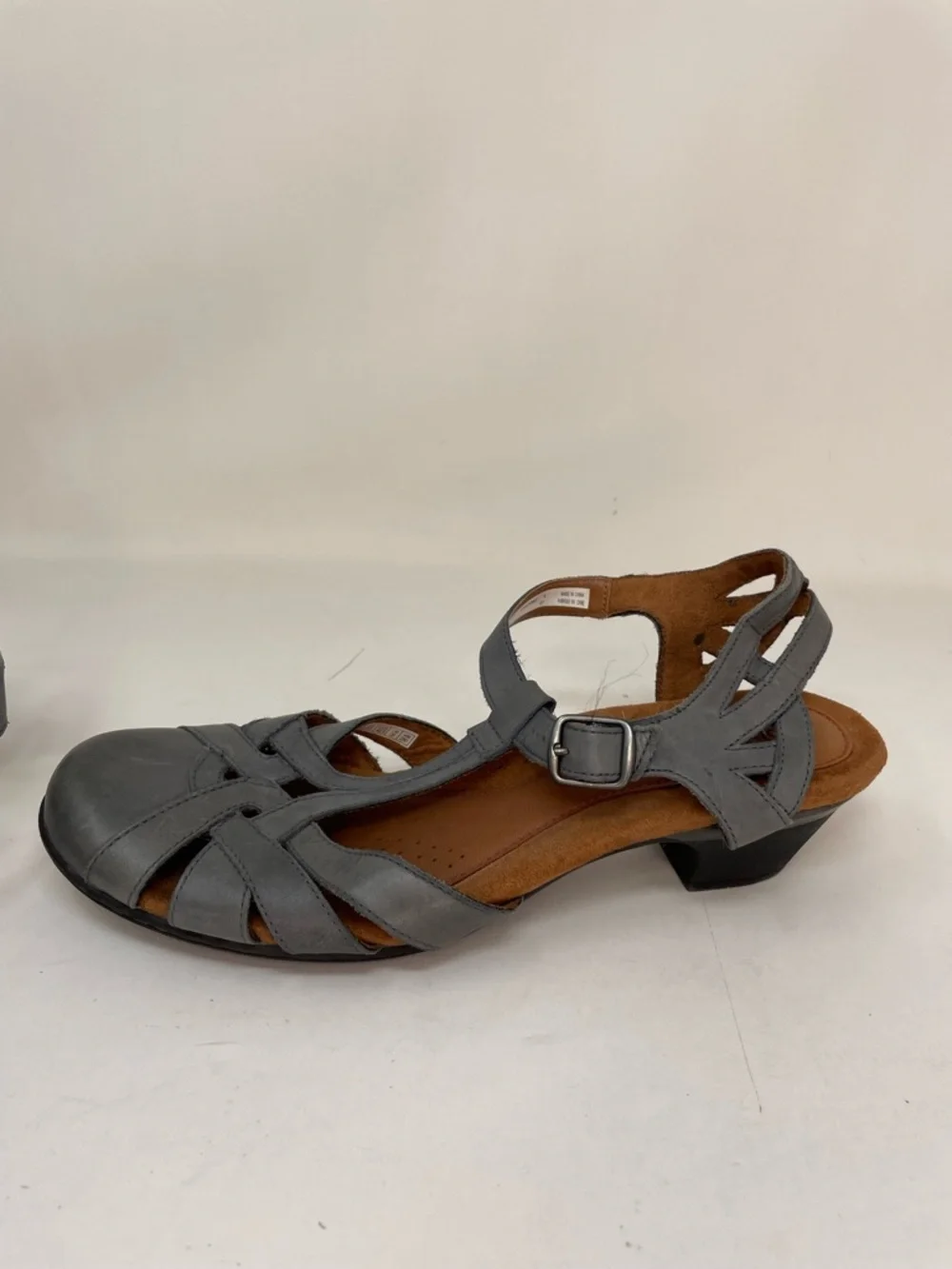 Cobb Hill New Balance Sandals Gray Leather Slingback Heels Dress Shoes Size 11